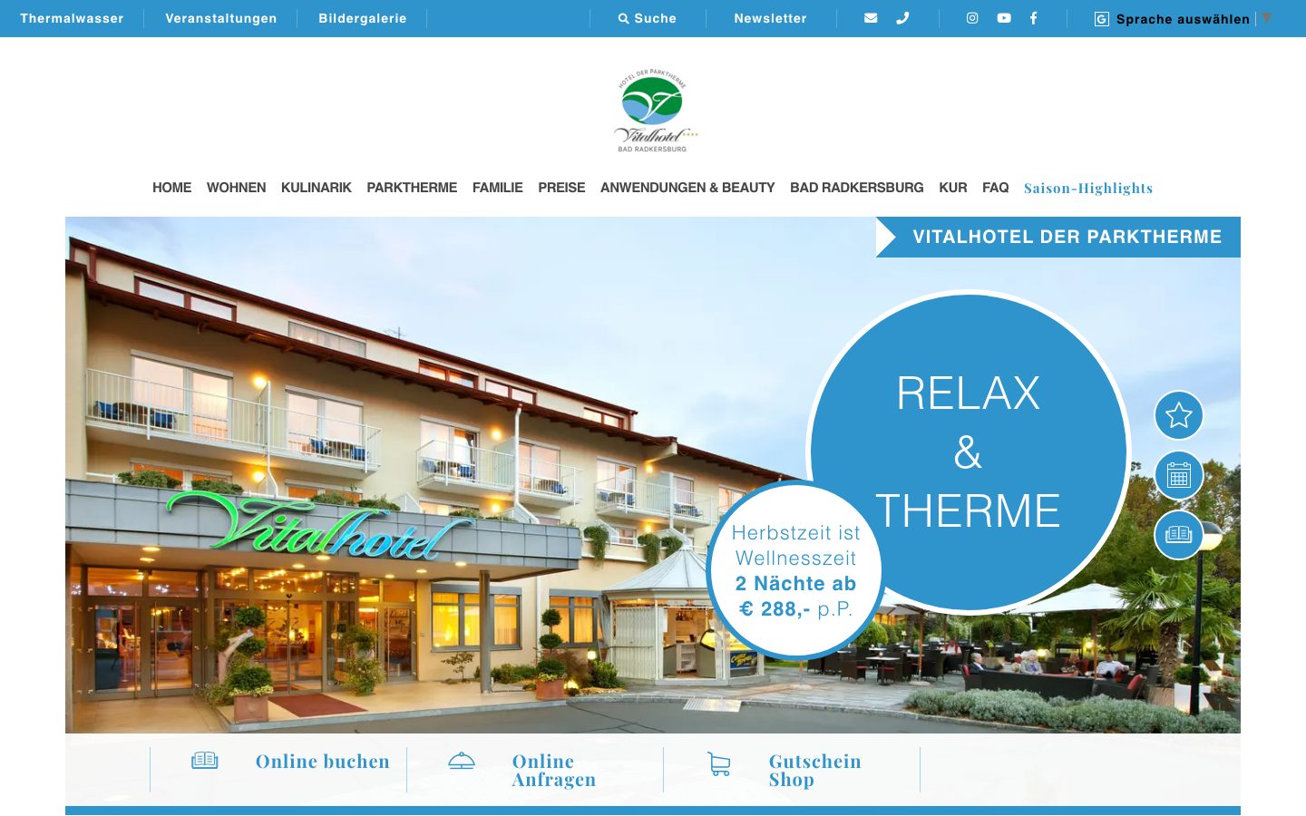 Startseite von vital-hotel.at